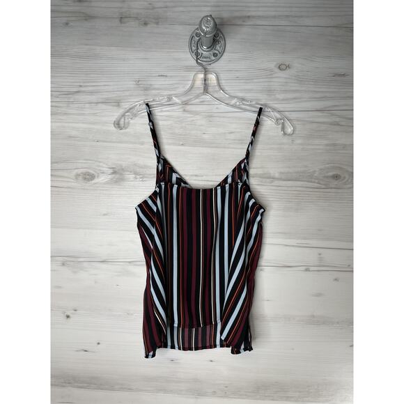 Halogen Cami Tank Top Womens Small Multicolor Striped Spaghetti Strap V Neck - Picture 8 of 8